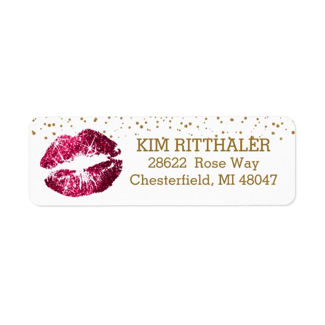Golden Confetti & Pink Lips - Adresse (Vorne)