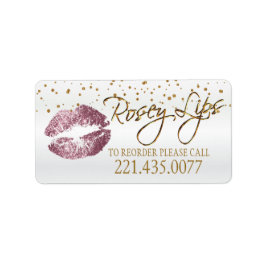 Golden Confetti & Pink Rose Lips - Reorder Adressaufkleber