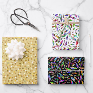 Golden Confetti und mehrfarbige Gemische Geschenkpapier Set