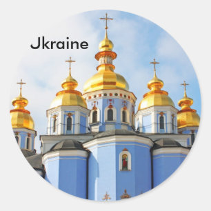 Golden Copes in der Kathedrale in Kiew, Ukraine Runder Aufkleber