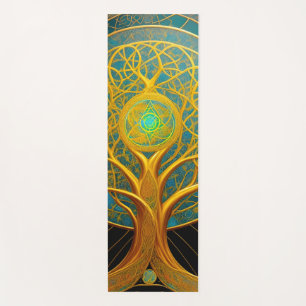 Golden Cosmic Tree of Life Yogamatte