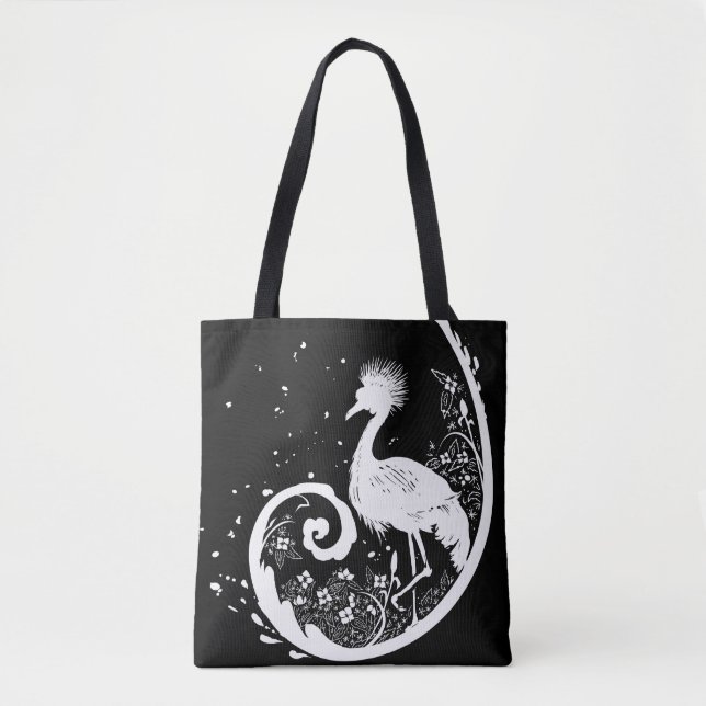 Golden Crane Silhouette Tasche (Vorderseite)