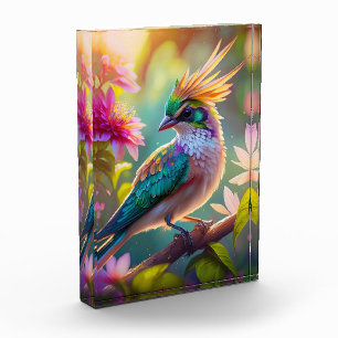 Golden Creaded Green Headed Finch Fantasy Bird Fotoblock