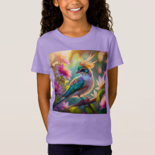 Golden Creaded Green Headed Finch Fantasy Bird T-Shirt