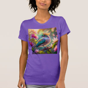 Golden Creaded Green Headed Finch Fantasy Bird T-Shirt