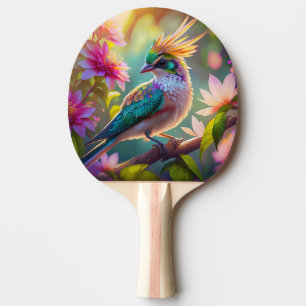 Golden Creaded Green Headed Finch Fantasy Bird Tischtennis Schläger