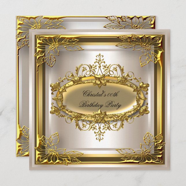 Golden Cream Elite Einladung (Vorne/Hinten)