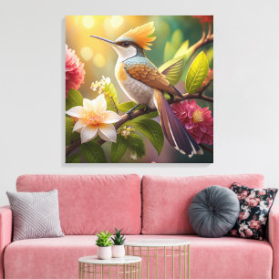 Golden Create Honeyeater Fantasy Bird Leinwanddruck