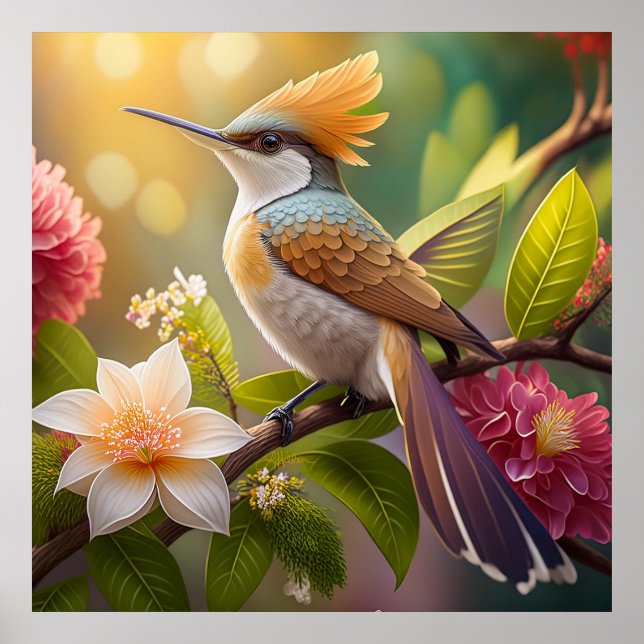 Golden Create Honeyeater Fantasy Bird Poster (Vorne)