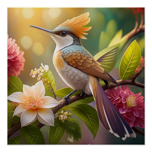 Golden Create Honeyeater Fantasy Bird Poster (Vorderseite)