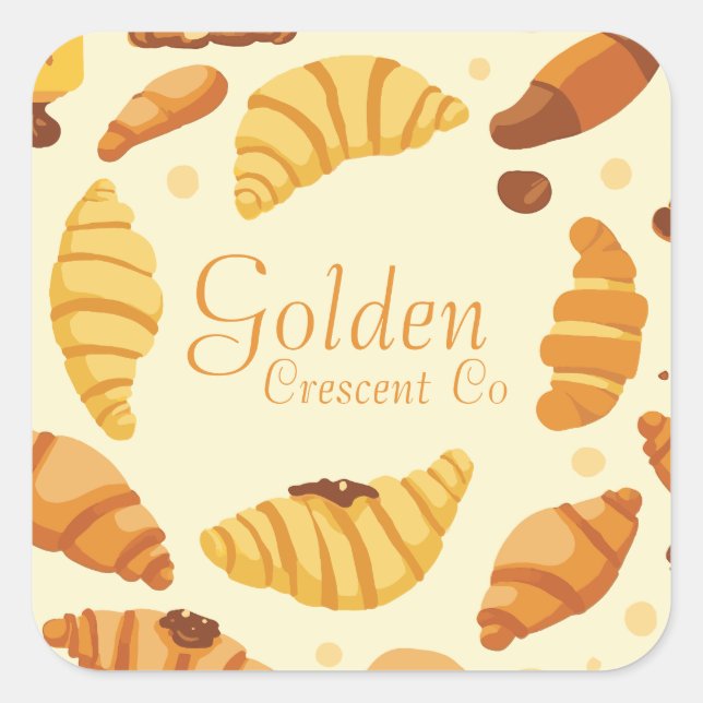 Golden Crescent Co Quadratischer Aufkleber (Vorderseite)