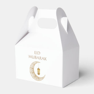 Golden Crescent Moon & Lantern Eid Mubarak Islamic Geschenkschachtel