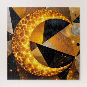 Golden Crescent Moon mit kosmischen geometrischen