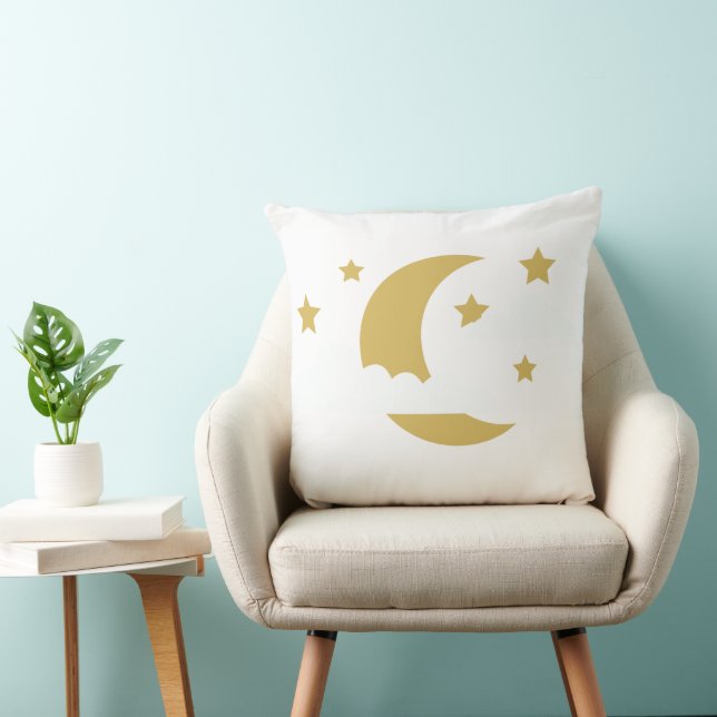 Golden Crescent Moon Pillow Kissen (Stuhl )