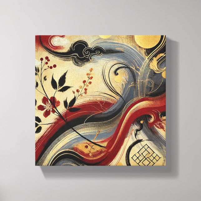 Golden Crimson Harmony Leinwanddruck (Vorderseite)