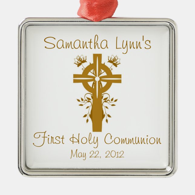 Golden Cross First Heilige Kommunion Ornament Gefa (Vorne)