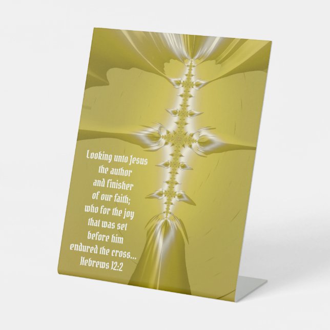 Golden Cross Fraktal Kunst, Dichtung und Musik Sockelschild (Vorderseite)