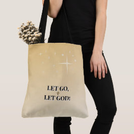 Golden Cross Let Go Let God Light Tasche