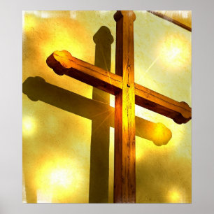 Golden Cross Poster Print