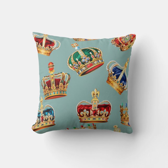 Golden Crown Baroque Mode Textur Kissen (Vorderseite)