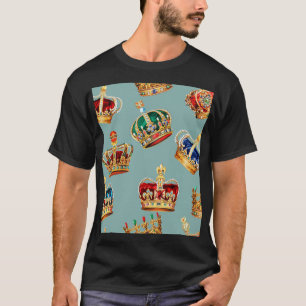 Golden Crown Baroque Mode Textur T-Shirt