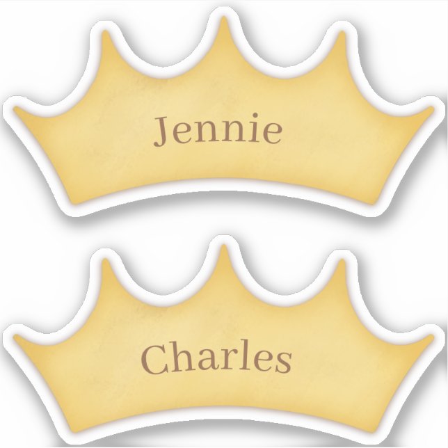 Golden Crown Fairytale Kids Rooms 2 Individuelle N Aufkleber (Vorderseite)