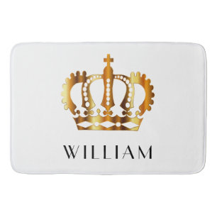 Golden Crown Personalisiert Name Badezimmer Matte