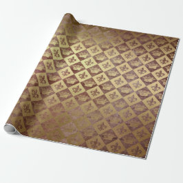 Golden Crown Royal Burgunde Velvet Chessboard Geschenkpapier