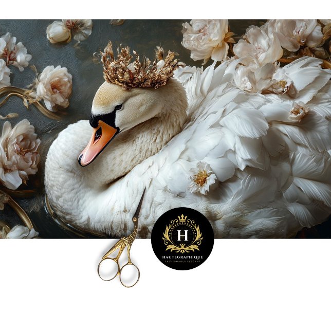 Golden Crown Swan mit Florals Decoupage Seidenpapier (Von Creator hochgeladen)