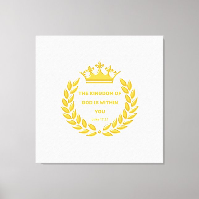 Golden Crown & The Kingdom of God Bible Verse Leinwanddruck (Vorderseite)