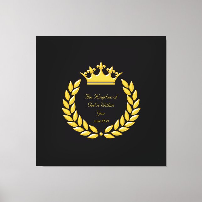 Golden Crown & The Kingdom of God Bible Verse Leinwanddruck (Vorderseite)