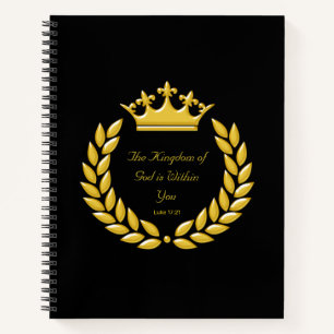 Golden Crown & The Kingdom of God Bible Verse Notizbuch