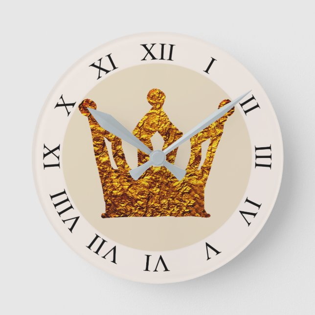 Golden Crown Wall Clock Runde Wanduhr (Vorderseite)