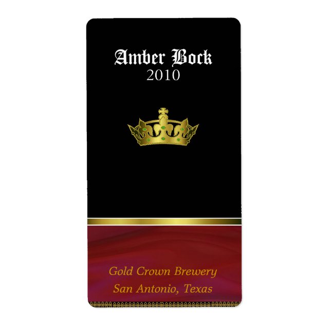 Golden Crown Zuhause Made Beer Labels (Vorne)