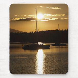 "Golden Cruise" Sailboat Mousepad