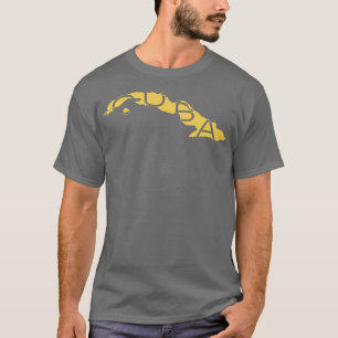 Golden Cuba Image on Black Background mit CUBA Sp T-Shirt