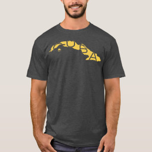 Golden Cuba Image on Black Background mit CUBA Sp T-Shirt