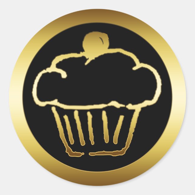 GOLDEN CUPCAKE RUNDER AUFKLEBER (Vorderseite)