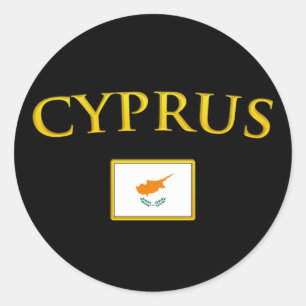 Golden Cyprus Runder Aufkleber