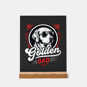 Golden Dad Golden Retriever Sonnenbrille Design Acrylschild