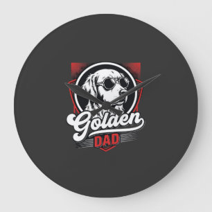 Golden Dad Golden Retriever Sonnenbrille Design Große Wanduhr