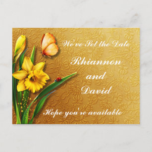 Golden Daffodils Ankündigungspostkarte