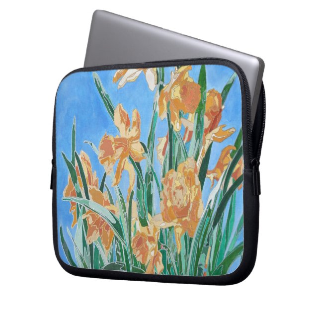 Golden Daffodils fett anmutend Art Laptopschutzhülle (Vorderseite Links)