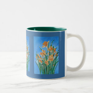 Golden Daffodils fett anmutend Art Zweifarbige Tasse