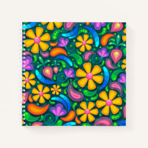 Golden Daisy Muster Boho Spiral Notebook Notizbuch