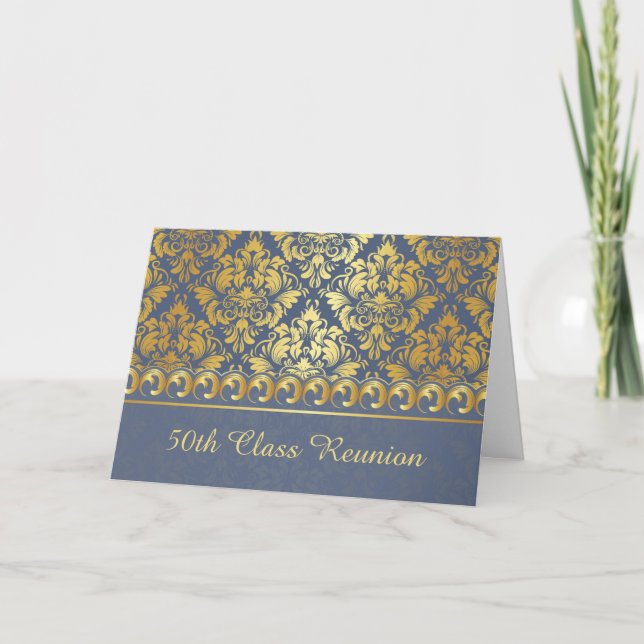 Golden Damask 50. Klasse Wiedersehen Grußkarte Karte (Vorderseite)