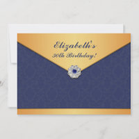 Golden Damask Anniversaire Appartement Invitation