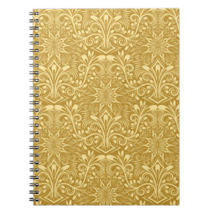 Golden Damask Barockfarbenes Muster Notizblock