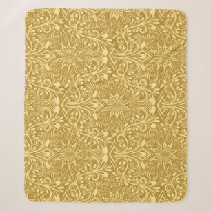 Golden Damask Barockfarbenes Muster Sherpadecke