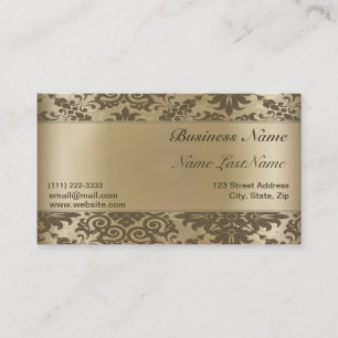 Golden Damask Elegant Carte de visite